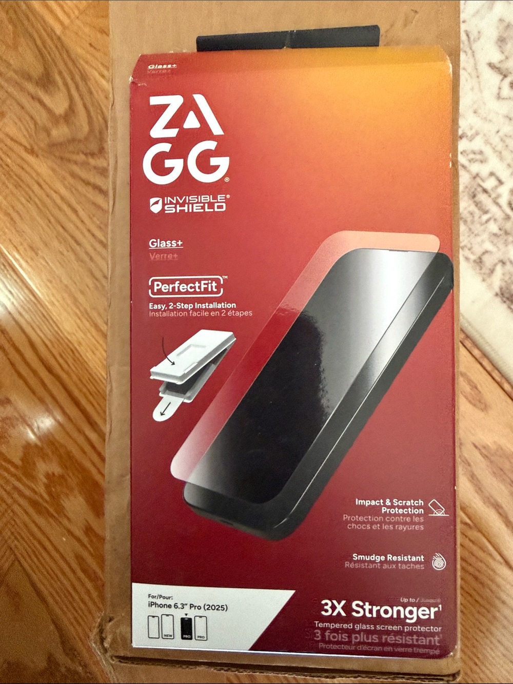 ZAGG InvisibleShield Glass+ Screen Protector for iPhone 6.3" Pro (2025) - Black